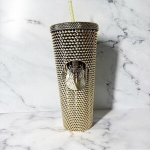 Starbucks Holiday 2022 Gold Studded Metallic Collectible Tumbler Venti